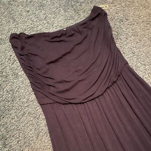 Navy strapless maxi dress